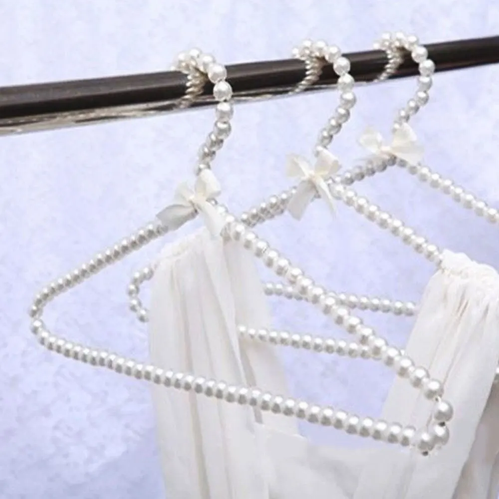 5pcs Clothes Pearl Beaded Plastic Hanger Package Closet wieszak perchas box Rack Storage Organizer Elegant Trouser Hanger drawer