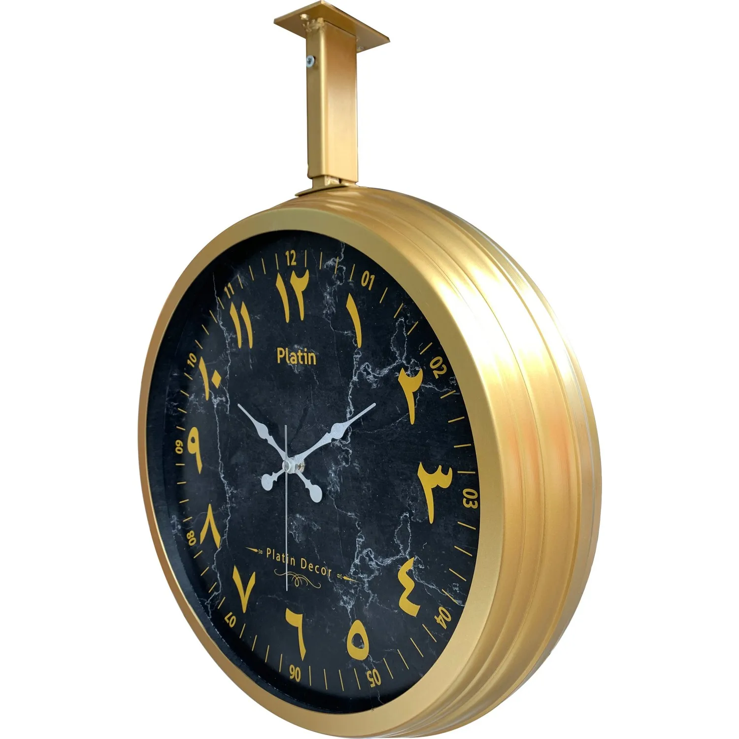 Platinum Watch 40 cm Gold Metal Marble Pattern Arabic Station Ceiling Clock hospital office living room corridor arabic figure