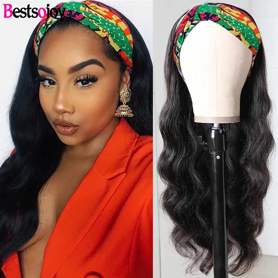 

Long Wavy Headband Wig Body Wave Brazilian Human Hair Wigs For Black Women Glueless Full Machine Made Wig With Headband Remy