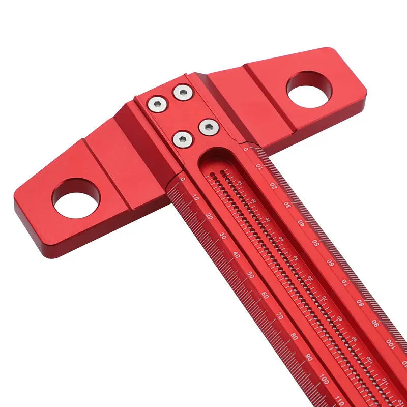 MAKLE 60/300/400/500/600 Woodworking Line Scriber T-type Ruler Hole Crossed Ruler Aluminum Alloy Marking Gauge Measuring Tools