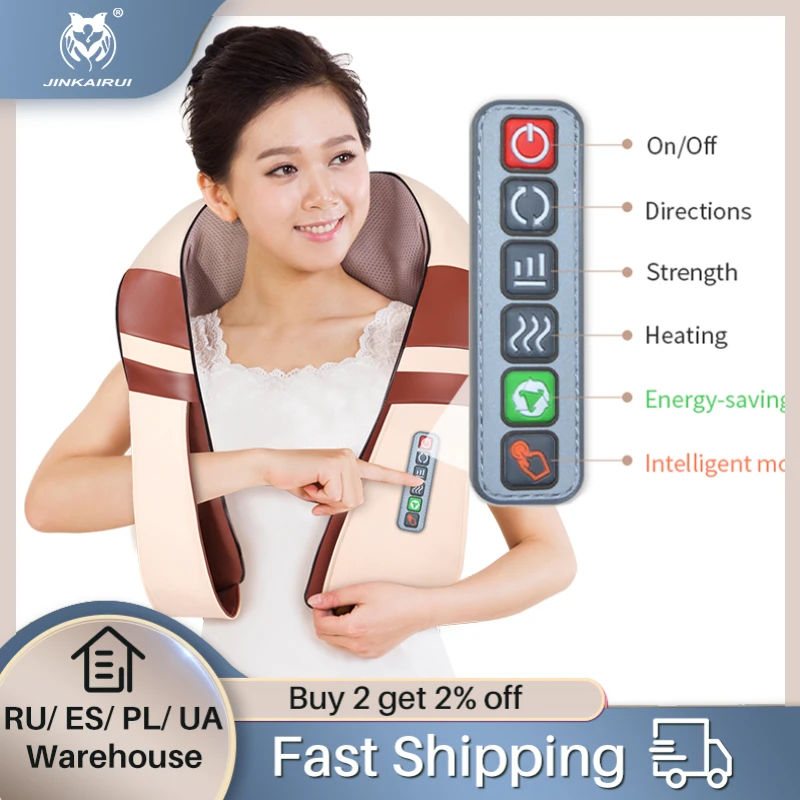 U-shaped neck and shoulder massager with Shiatsu balls