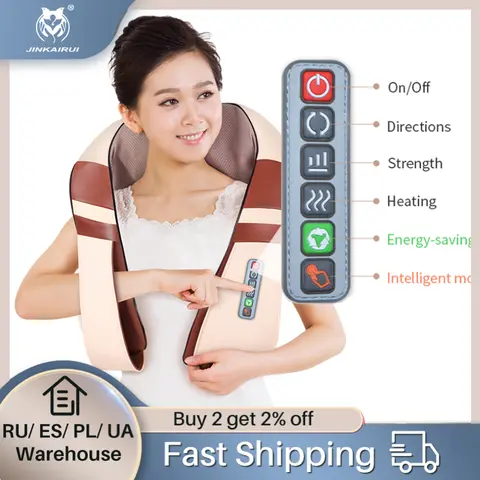 U-shaped neck and shoulder massager with Shiatsu balls jinkairui