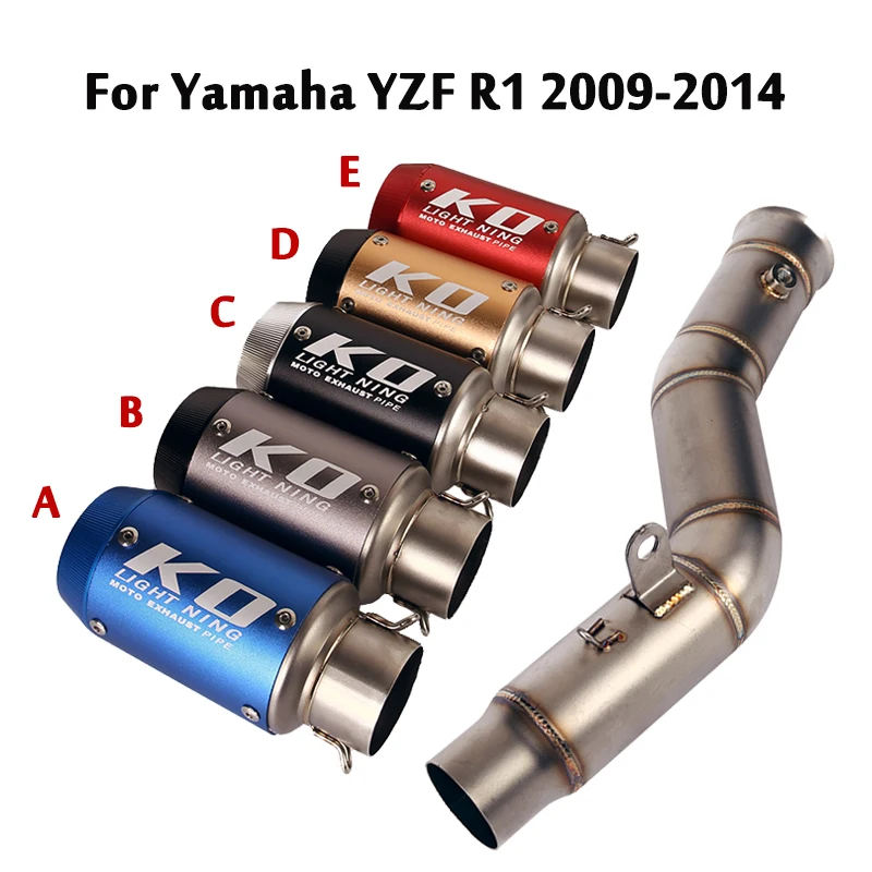 

For Yamaha YZF R1 MT10 2009-2014 Exhaust Tips Short Muffler 174mm Connecting Mid Link Pipe Modified Section Motorcycle