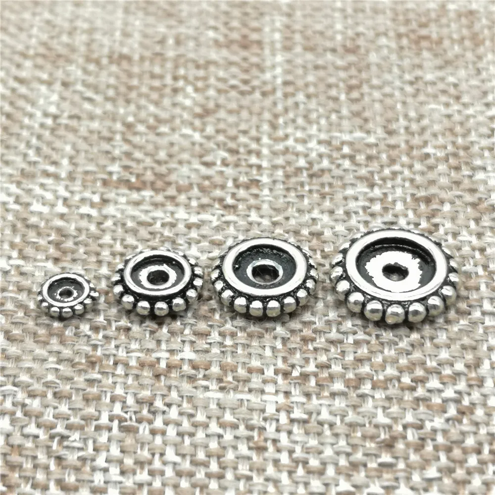 925 Sterling Silver Gear Tire Style Bead Spacer 5mm 7mm 9mm 11mm for Bracelet Necklace