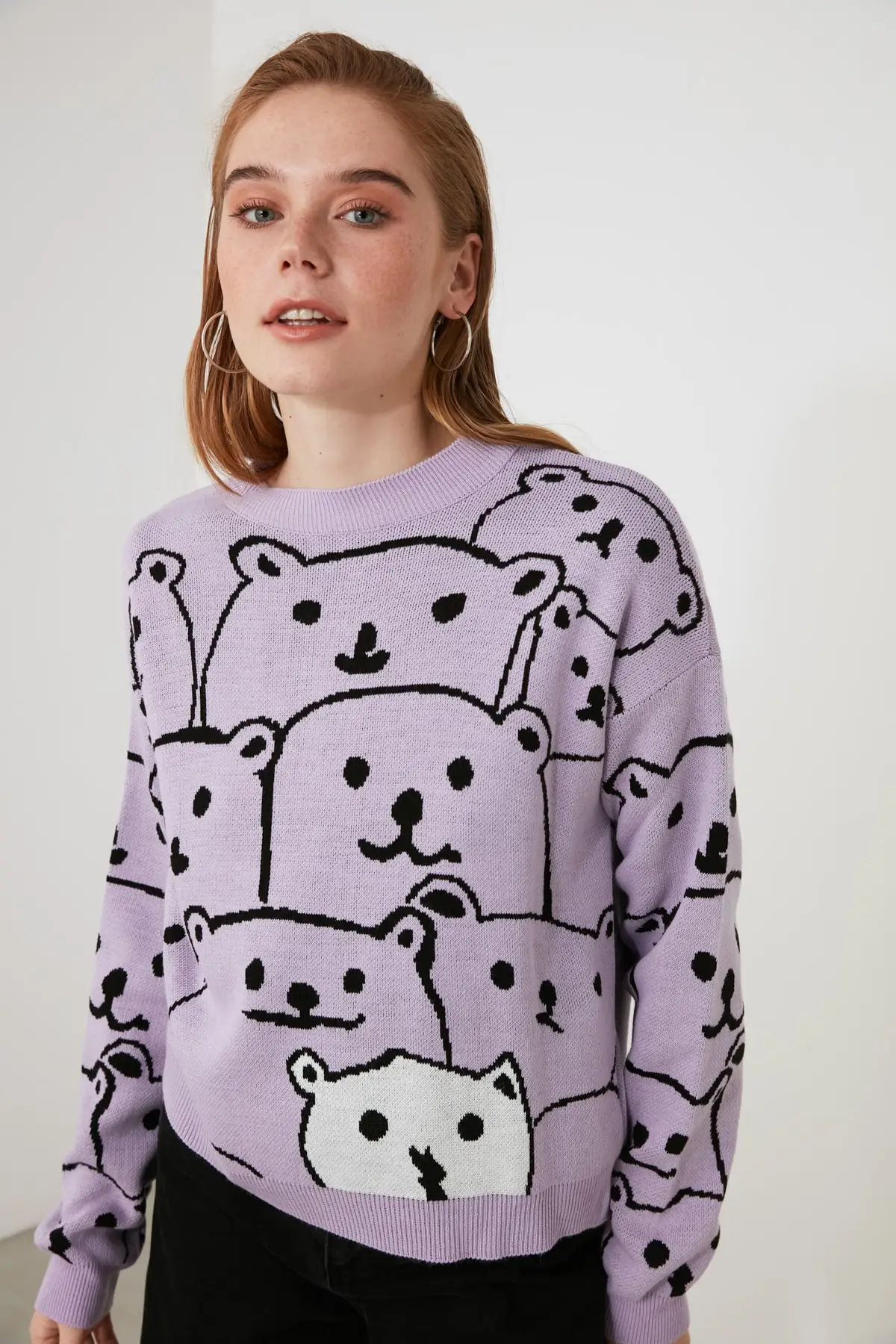 Sweater Lila Jacquard Knitwear Patterned Bears