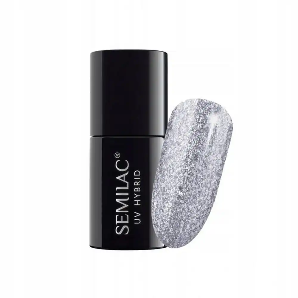 Semilac Violet Shimmer 297 semi-permanent coverage, UV hybrid nail polish texture Gel