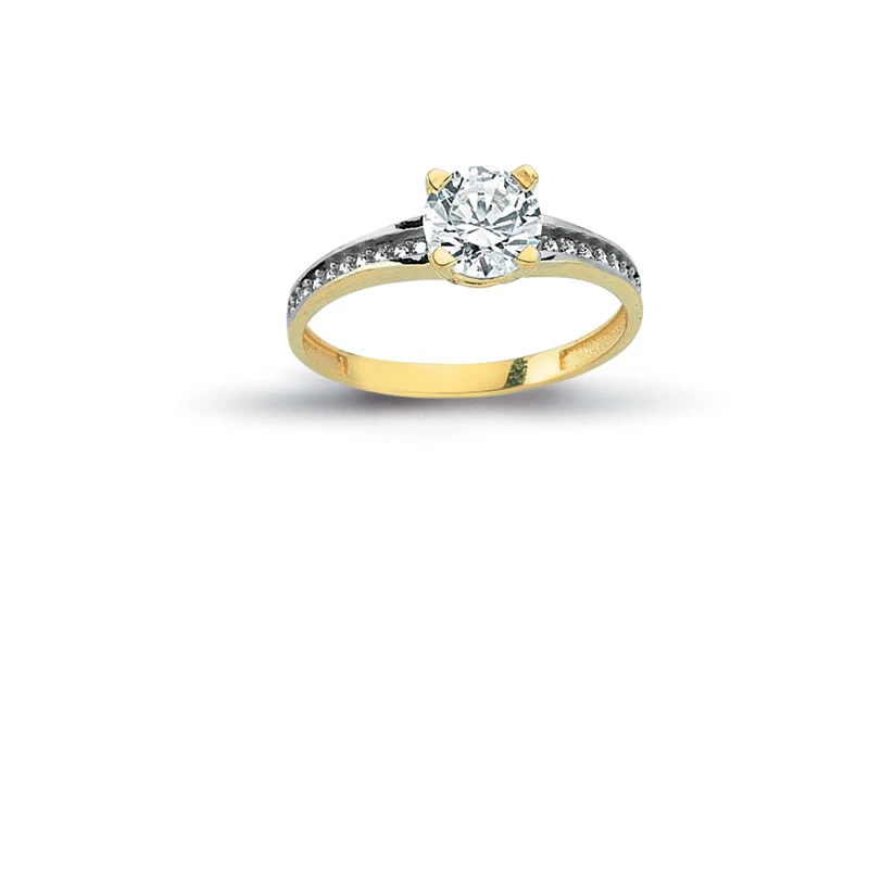 14K Solid Gold Elegant Solitaire Engagement Wedding Ring