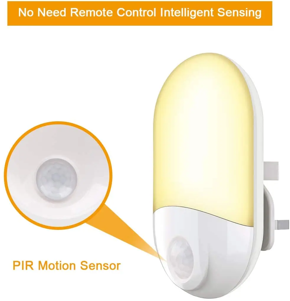 Bedside Lamp US EU UK Plug LED PIR Motion Sensor Smart Night Light for Bathroom Home Lamp Lighting Bulb