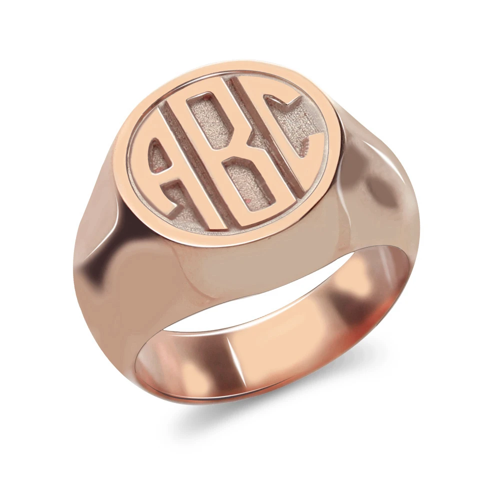 UONNEY Dropshipping Customized Letters Ring Name Circle Ring Silver Rose Gold Color Birthday Gift for Girls Beloved Family Day