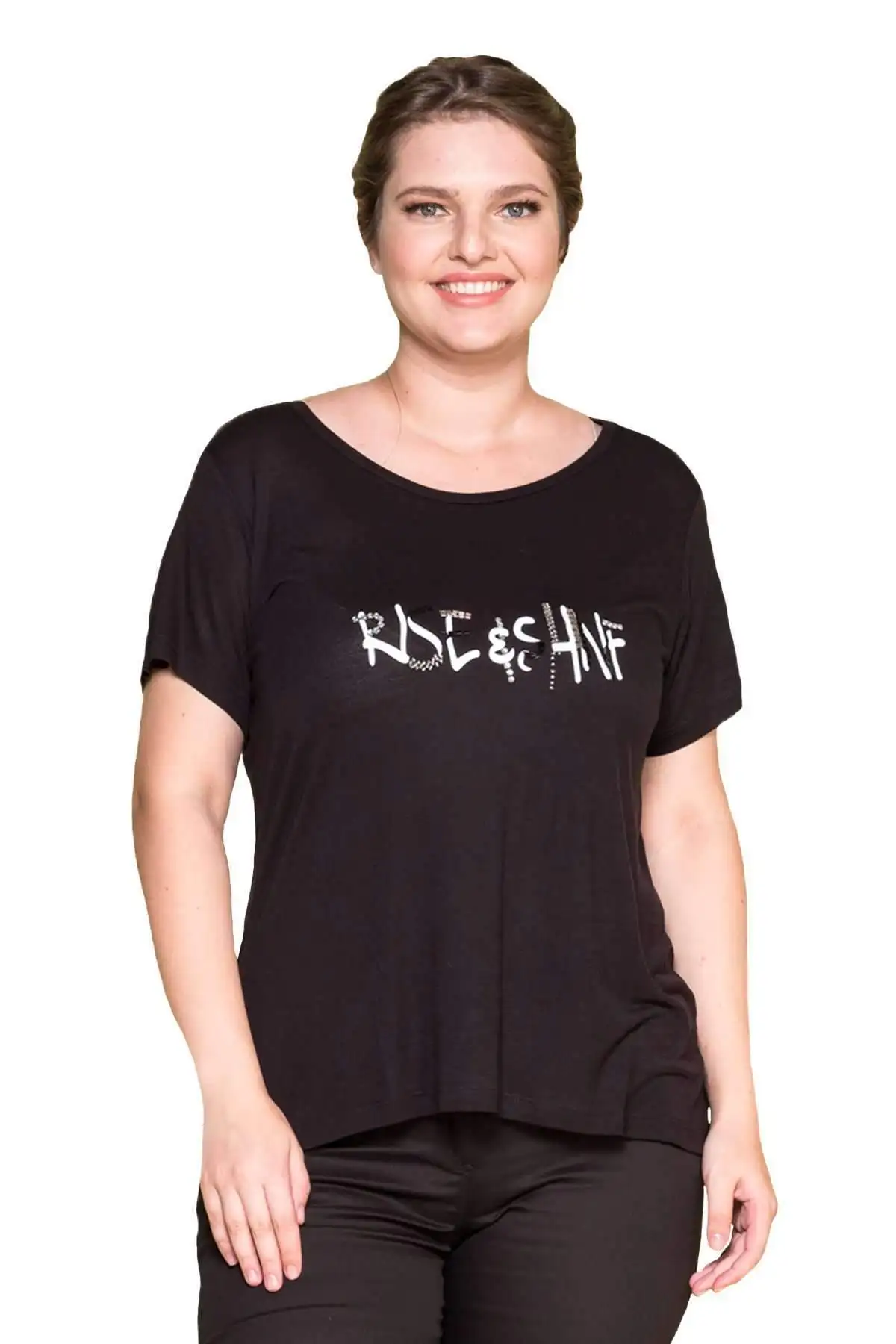 Hanezza Plus Size Embroidered T-Shirt