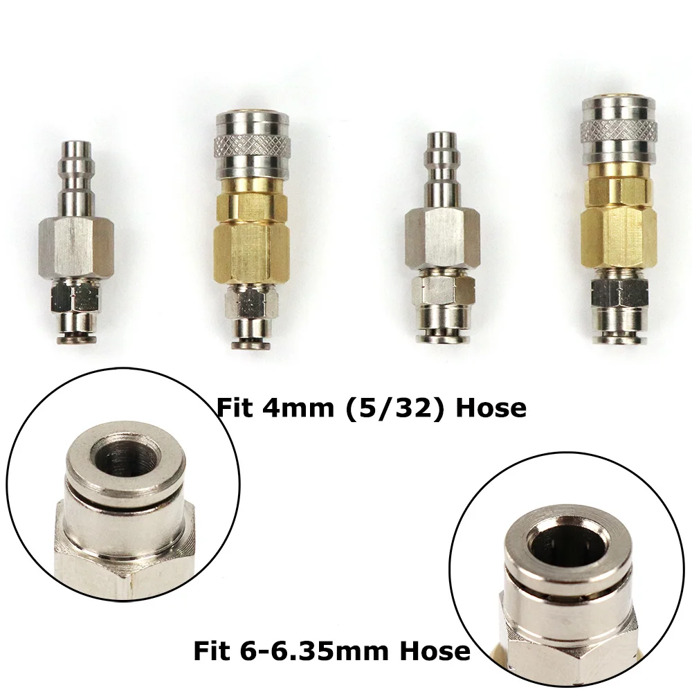 New Airsoft HPA (US)2302 23-2 Foster Quick Disconnect QD With Push-In Pipe Fitting Assembly For 4MM(5/32) Or 6MM-6.35MM Hose