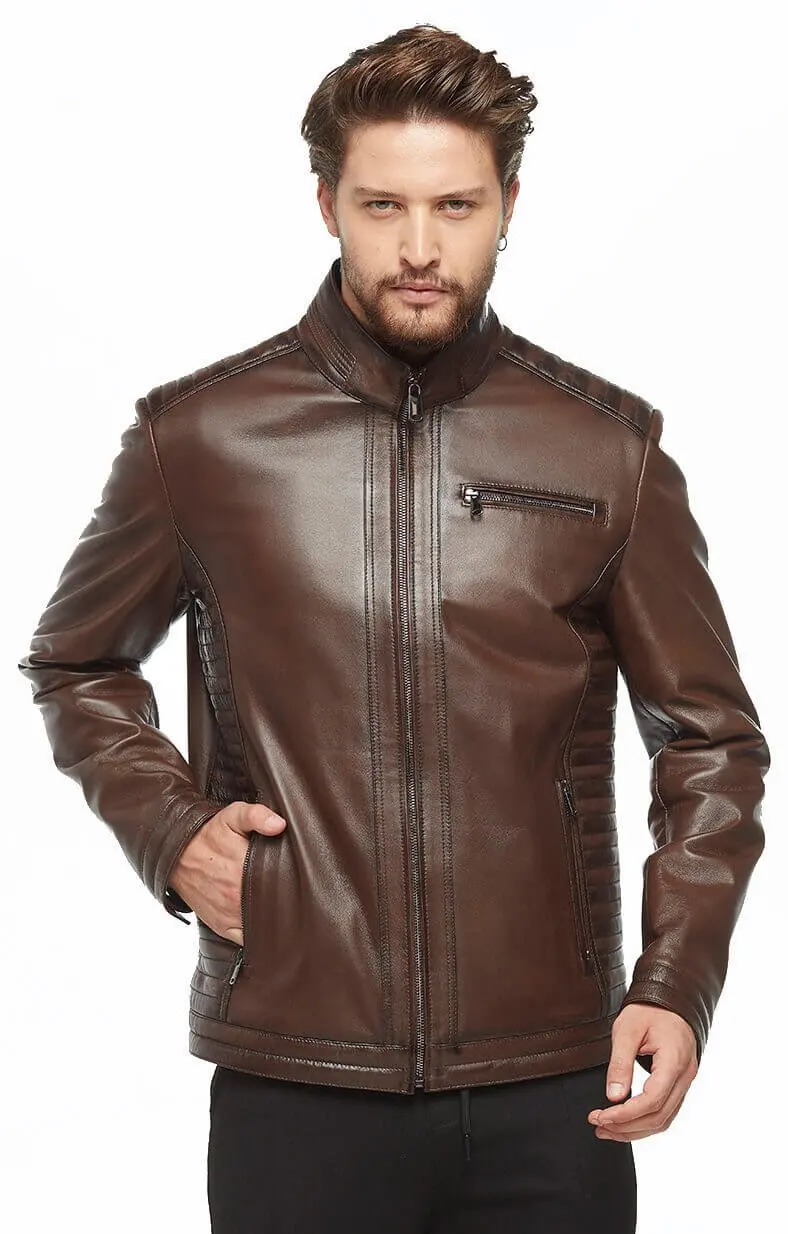Ôm Vừa İreko Tranh Áo Khoác Da Ban Đầu Da Cừu Thu Đông 2022 Biker Slim Size Lớn VintageTürkiye