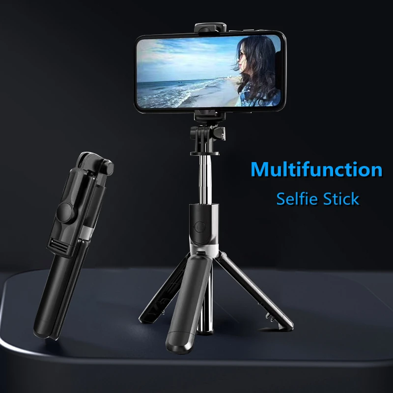 Roreta 2022 NEW 3 in 1 Wireless Foldable Mini Selfie Tripod Monopod With Bluetooth Shutter For iPhone 11 12 Xiaomi Smart Phone