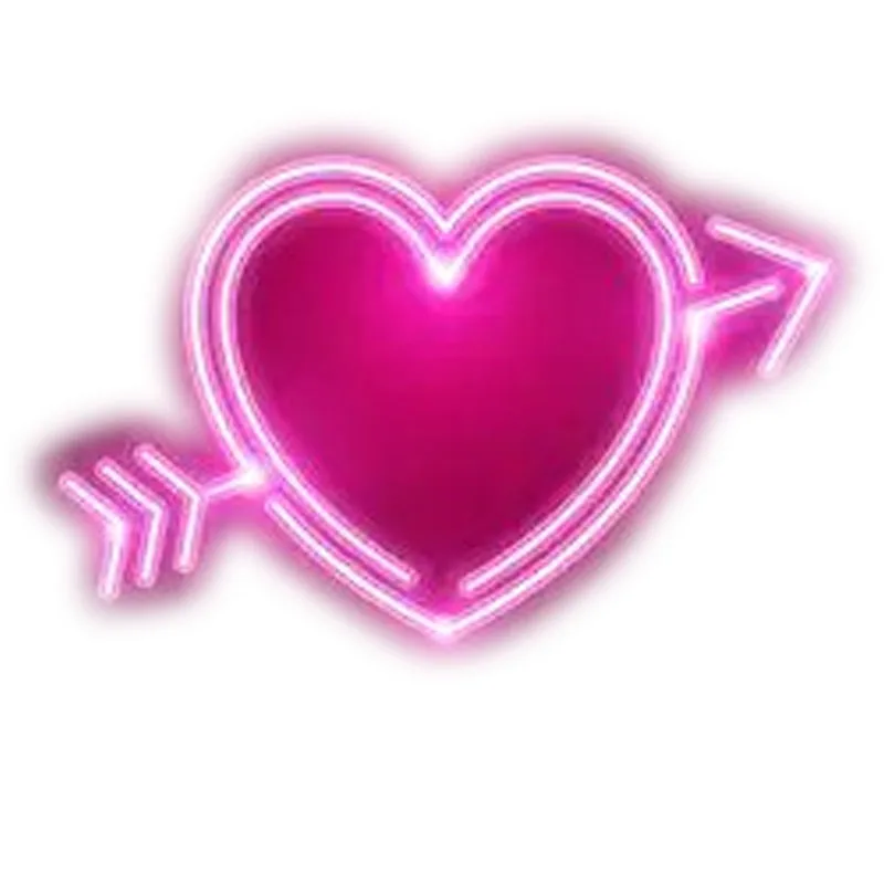 

Neon Signs Heart Arrow Glass Neon Light Sign Aesthetic Room Decor Wall Sign Neon Love for Home Room Studio Pink Anime Room Decor