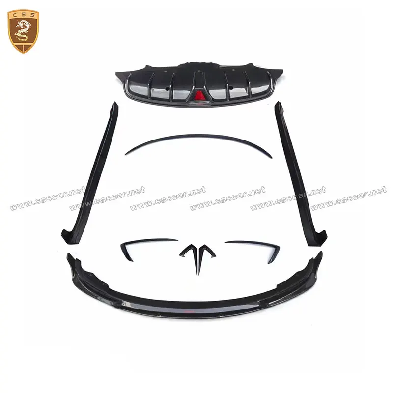 HOT SALE for Tesla Model 3 Bodykit Retrofit CMT Style Car front bumper rear lip tail wings side skirts carbon fiber body parts
