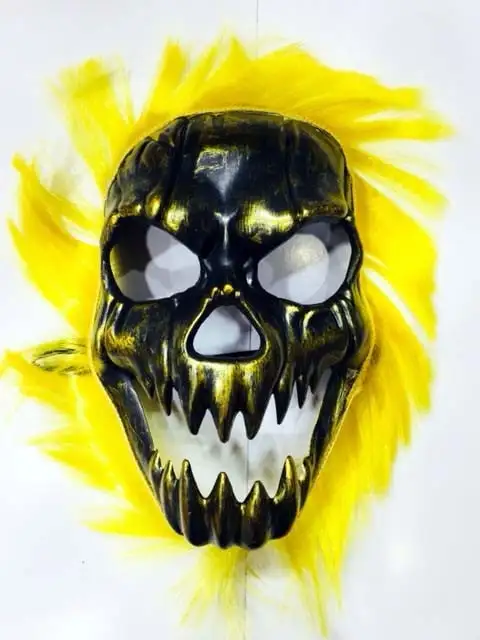 Halloween Halloween Skull Mask Yellow Hair 431616682