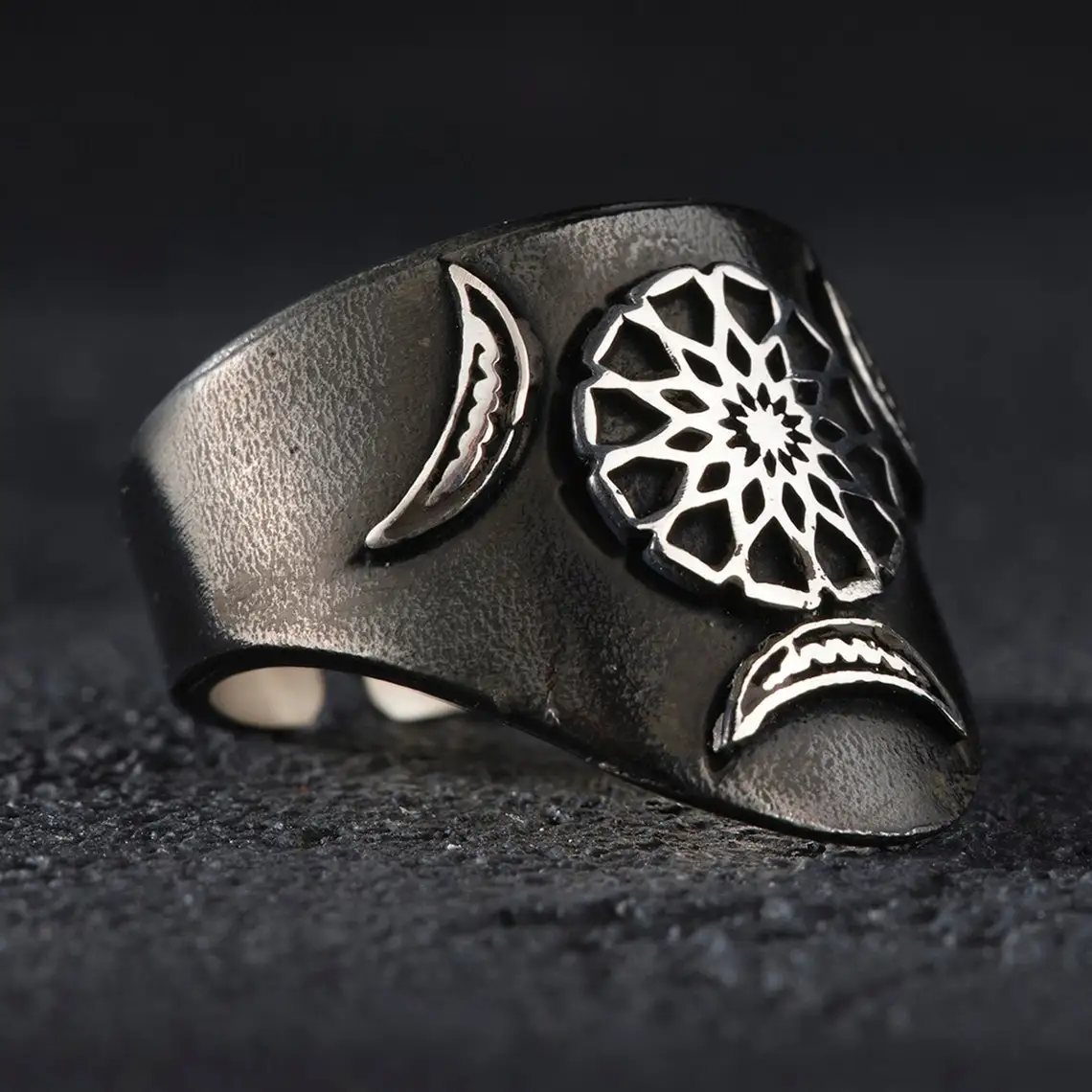 Genuine 925 Sterling Silver Turkish Ring for Men Natural Ottoman Motif Mens Cool Punk Male Rings Fashion Jewelry Gift