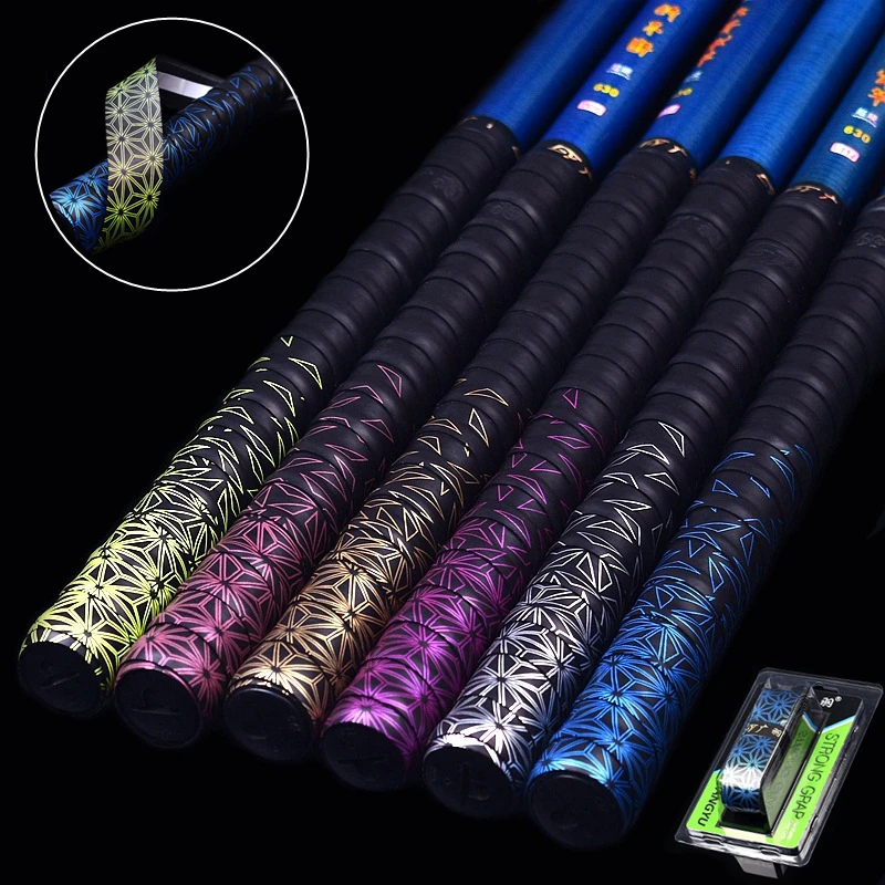 Gradient Colorful Fishing Rod Sweatband Anti-slip Badminton Racket Grip Tape Fishing Rod Belt