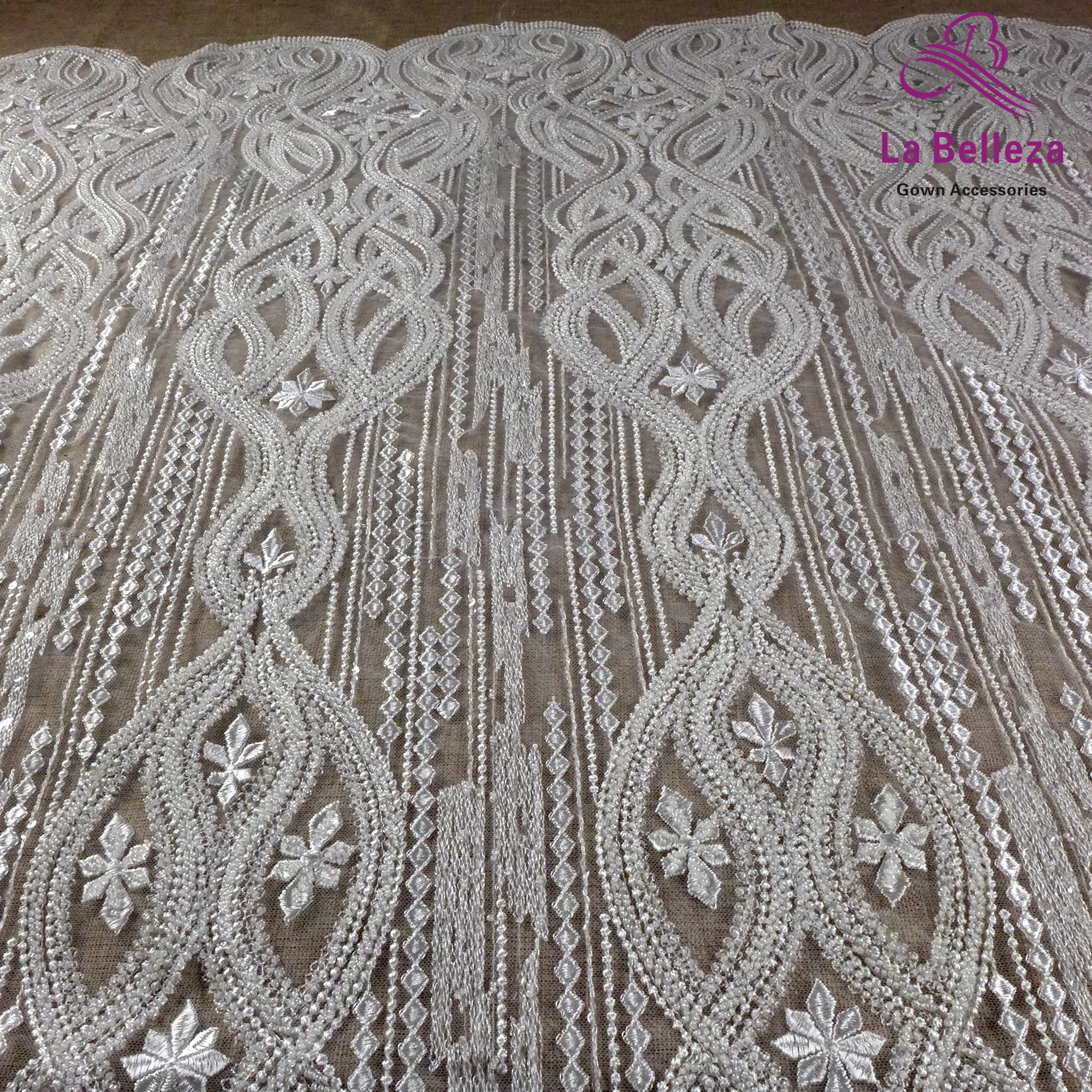 

1 yard 2022 New fashion Africa lace fabric beaded with embroidery French tulle lace fabric For Wedding dress