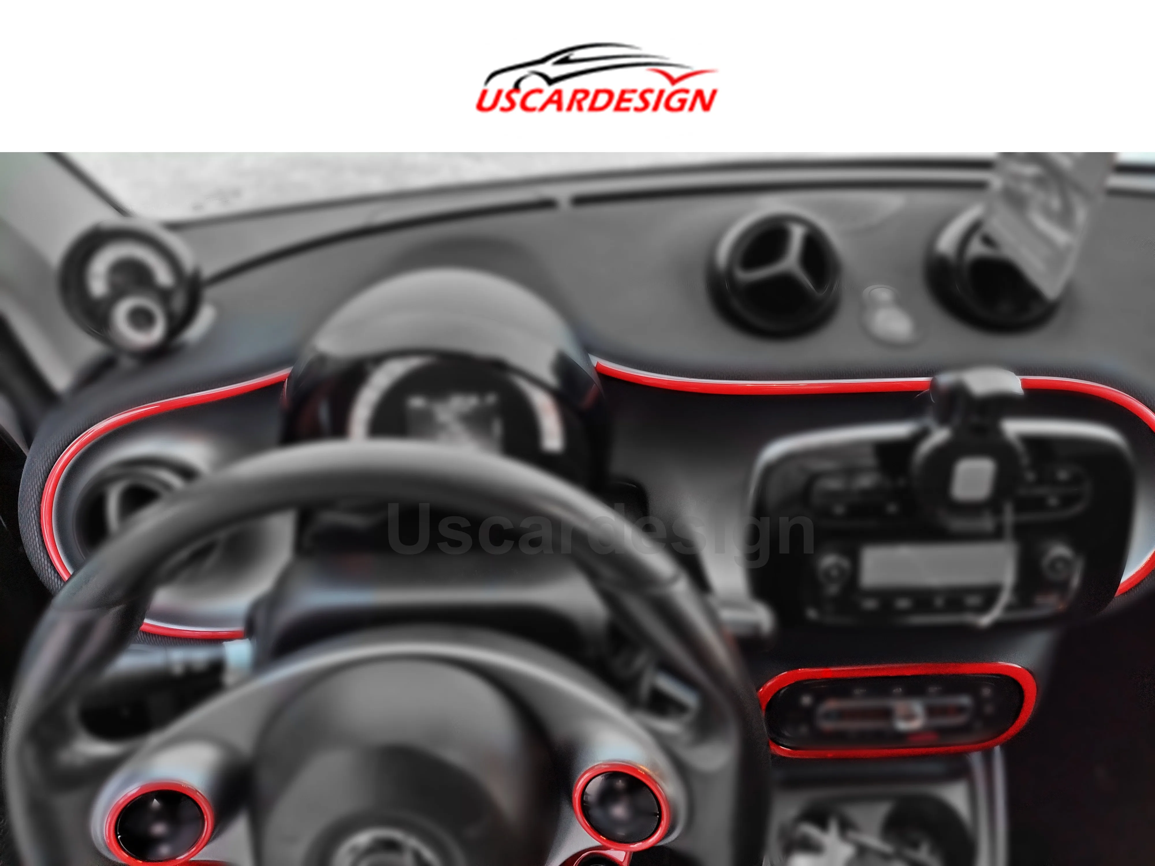 Interior Styling For Smart Fortwo 453 Coupe Cabrio Car Accessories, Dahsboard, Door Handle, Steering Wheel, Console, Window,