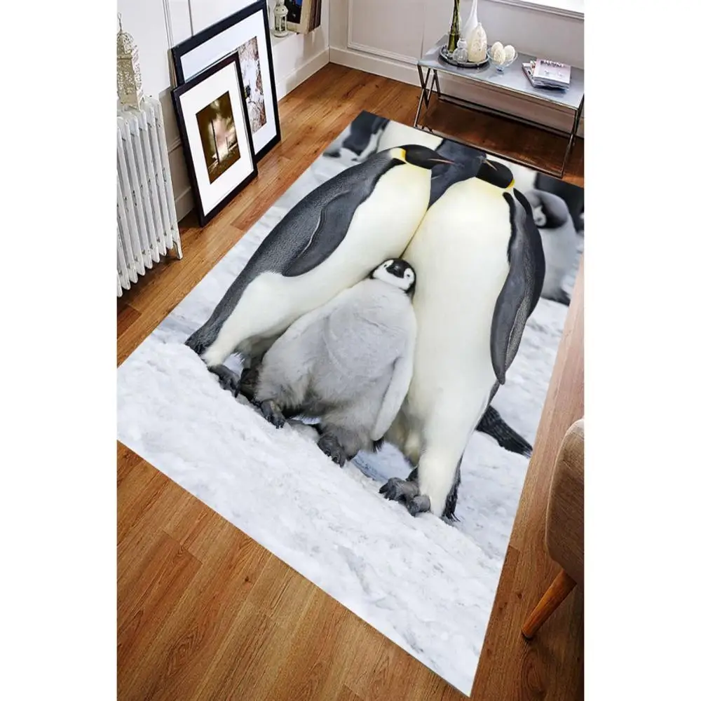 

Fun Penguin Family Patterned Kid Room Game Carpet Rug Tateme Tatami Mat Decoration Bedroom Decor Quarto Kilim