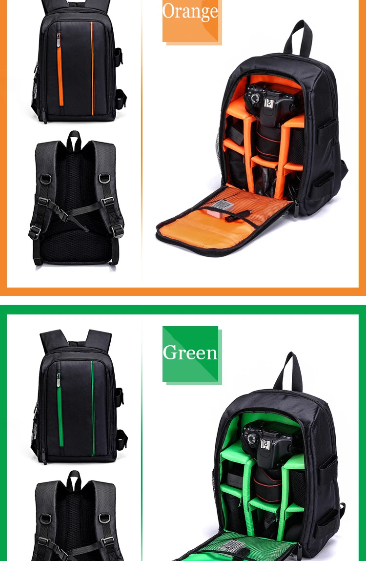 JINNUOLANG Unisex Foto Wasserdichter Rucksack Kamera Schultertaschen Nylontasche Passend für 15,6'' Laptop Reisen Outdoor DSLR Mochila – Detail 16