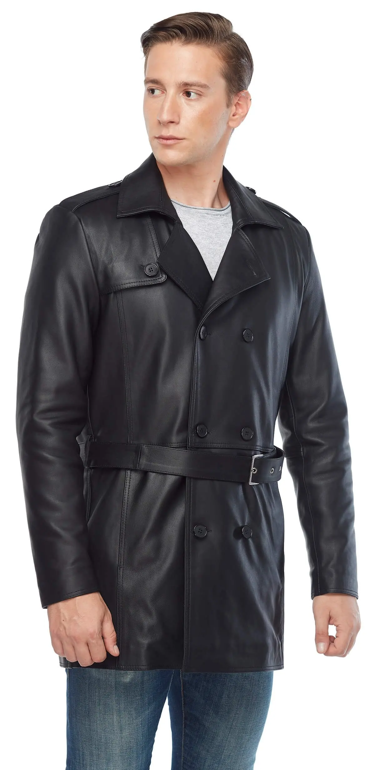 Vera pelle nero maschio Trench Orjinal pelle di agnello autunno inverno 2022 Biker Slim Large Size VintageTürkiye