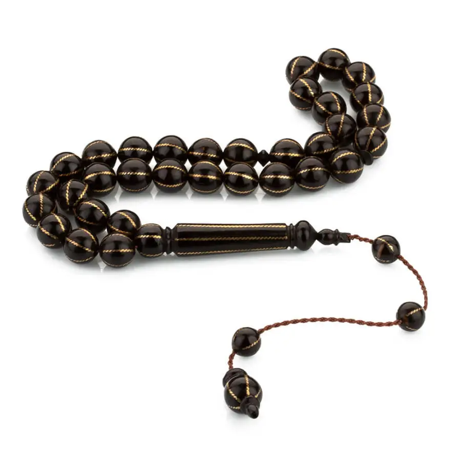 Kuka Metalic Rosary Men Sphere Cut Rosary With Arabic Tasbih Stipred Tassel Made in Turkey