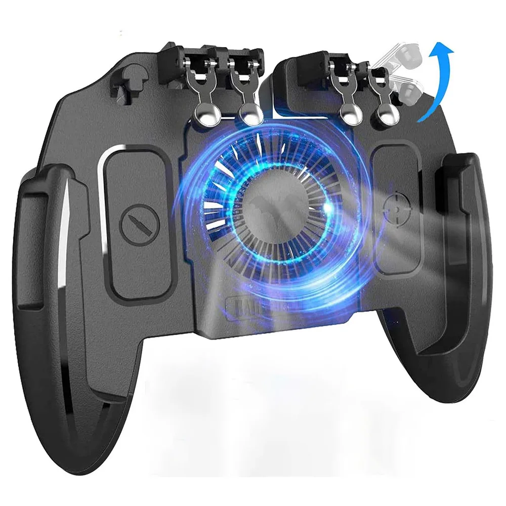 

Mobile Game Controller with Cooling Fan SmartPhone Holder for PUBG for Fortnite L1R1 Triggers for iOS 4.7-6.5inch Android Phone