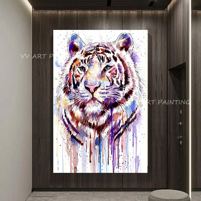 

Tiger oil painting wall art picture 100% Hand-painted Tiger Animal Professional Modern Painting Hanging for home decoration gift