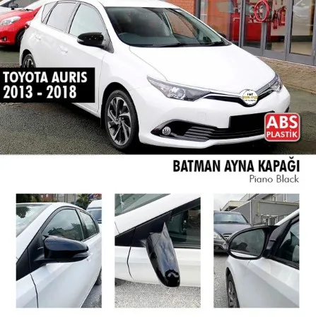 

For Toyota 2013 -2018 Auris Bat Mirror Cover Batman Piano Black Gloss Black 2 pcs left and right