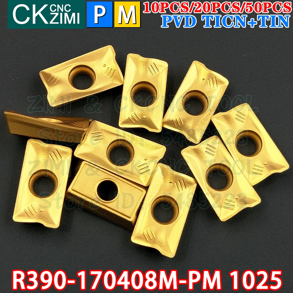 R390-170408M-PM 1025 R390 170408M PM 1025  كربيد إدراج الكتف طحن إدراج أدوات التصنيع باستخدام الحاسب الآلي مخرطة الميكانيكية فهرسة أداة القطع