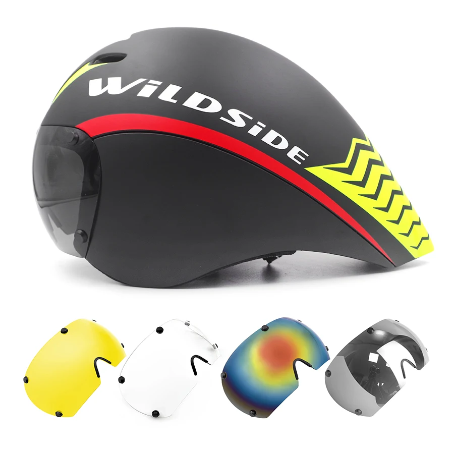 Tt Fietshelm Lens Bril Triatlon Tri Aero Racefiets Helm Tijdrit Race Fietshelm Mannen Casco Ciclismo Accessoires