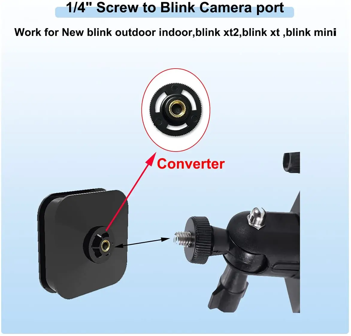 5pack Mount Hook Converter Adapter Connector for All-New Blink Outdoor Indoor XT2/XT Security Camera,1/4