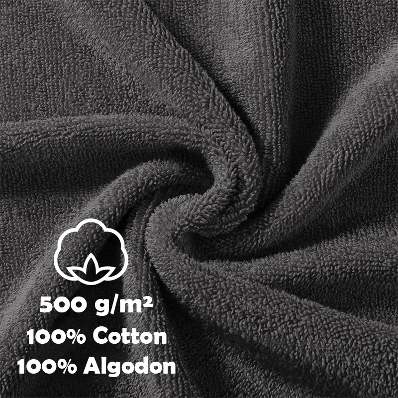 500g/m² Large 100% Soft Absorbent Natural Cotton Bath Towels 30x50Cm , 50x100 Cm , 70X140Cm , 100X140Cm High Quality Gym/Shower/Sport