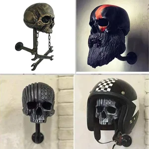 Motocicleta Capacete Titular, Osso Do Crânio, Osso Barba, Ghost Hat, Key Stand, Hanger Rack, Presente de Aniversário, Wall Mounted Gancho, Legal 8 principais vendas caveira com barba - №6