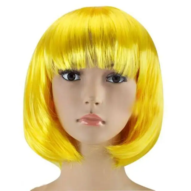 Yellow Party Wig Short Stubby Hair 431616097