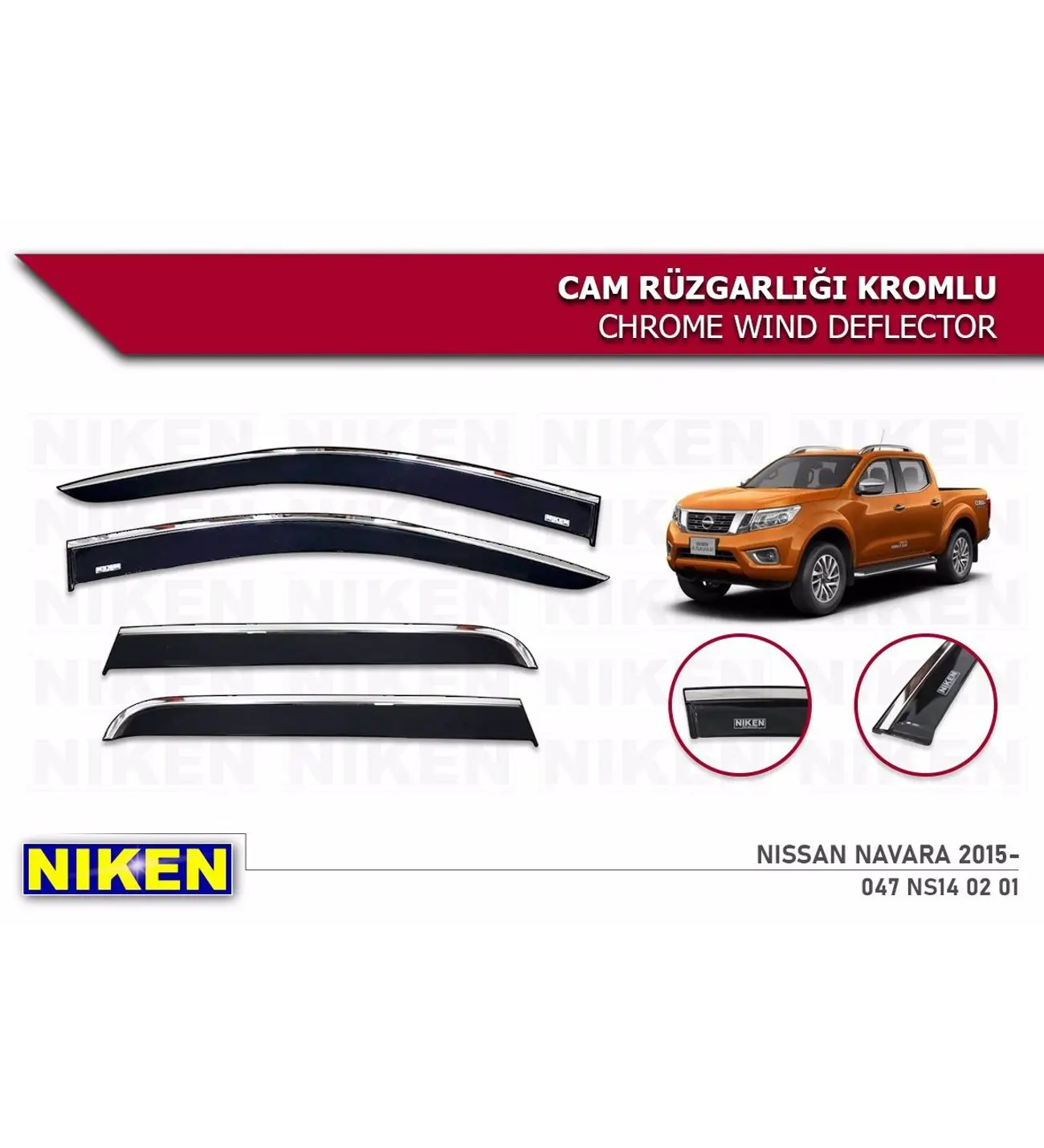 

For Nissan Navara Chrome Rain Wind Deflector 2015 And After Auto Styling Car Accessories Sunshade Curtains Car Windshield