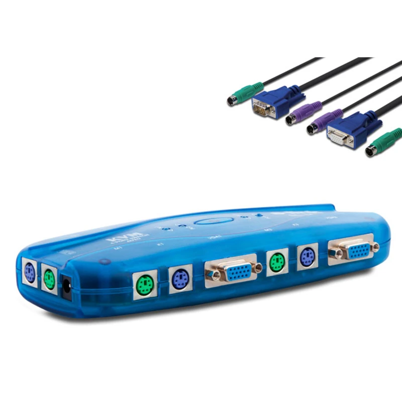 S-link-conmutador Kvm de 4 puertos Vga + Ps2, interruptor automático de 1,8 M/M, calidad superior, envío rápido desde Turquía, s-link SL-1041