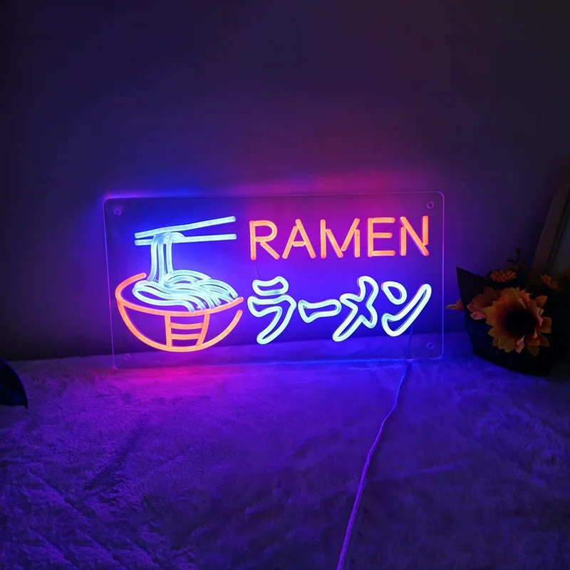 Ramen Japanese Noodles Neon Sign Living Room Shop Wall Decor Art LED Neon Sign Neon Light for Wall Decoracion Para Elhogar