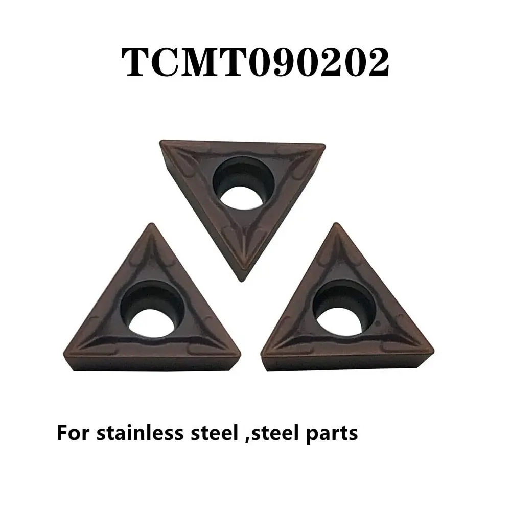 10pcs Triangle 60 Degrees Blade Length 0.35in TCMT090202 Lathe Turning Inserts Carbide Inserts Cutting Tools Especially