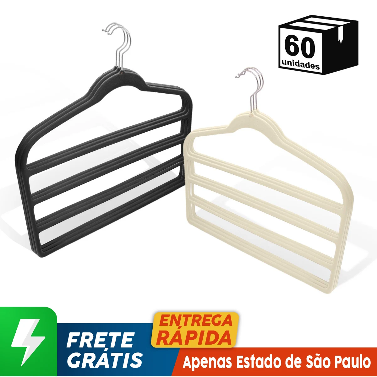 60 Pçs Cabides Para Calças 4 Camadas Veludo Alta Qualidade Gancho Cromado 360 ° Giratório Organizador Armário Rack Closet Guarda