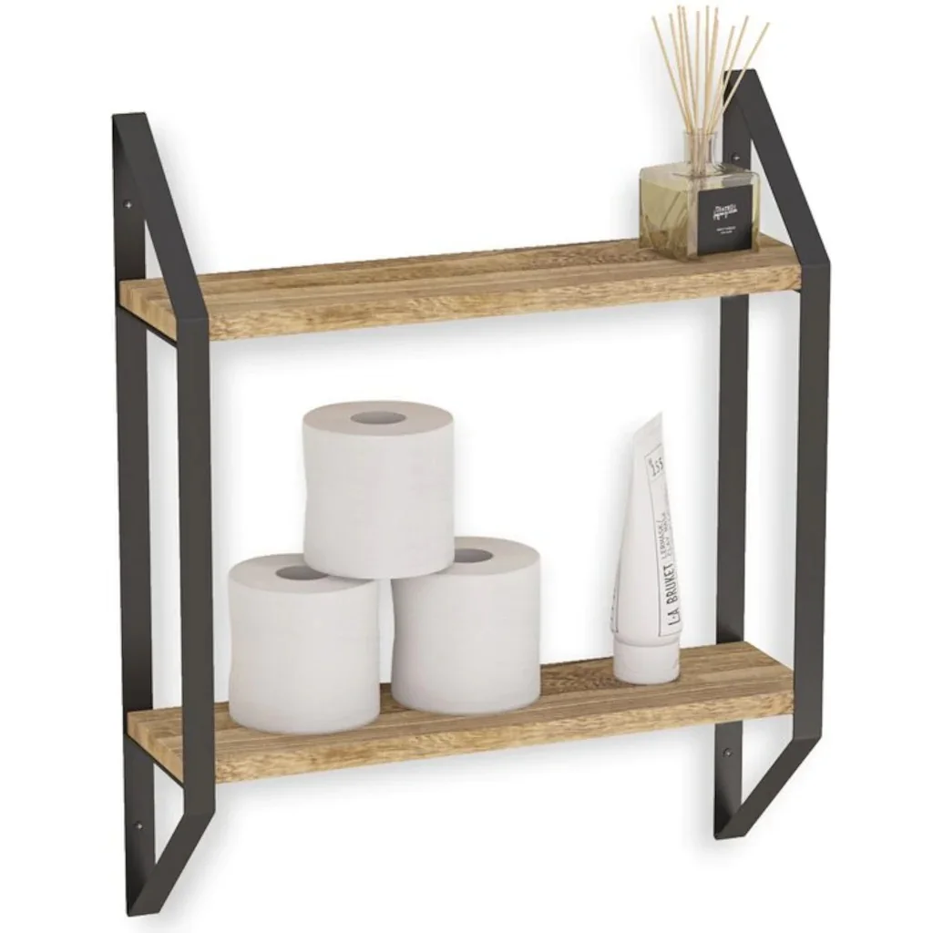 İskandinav Bathroom Kitchen Wall Rack Rustic Bookshelf 1 PCs