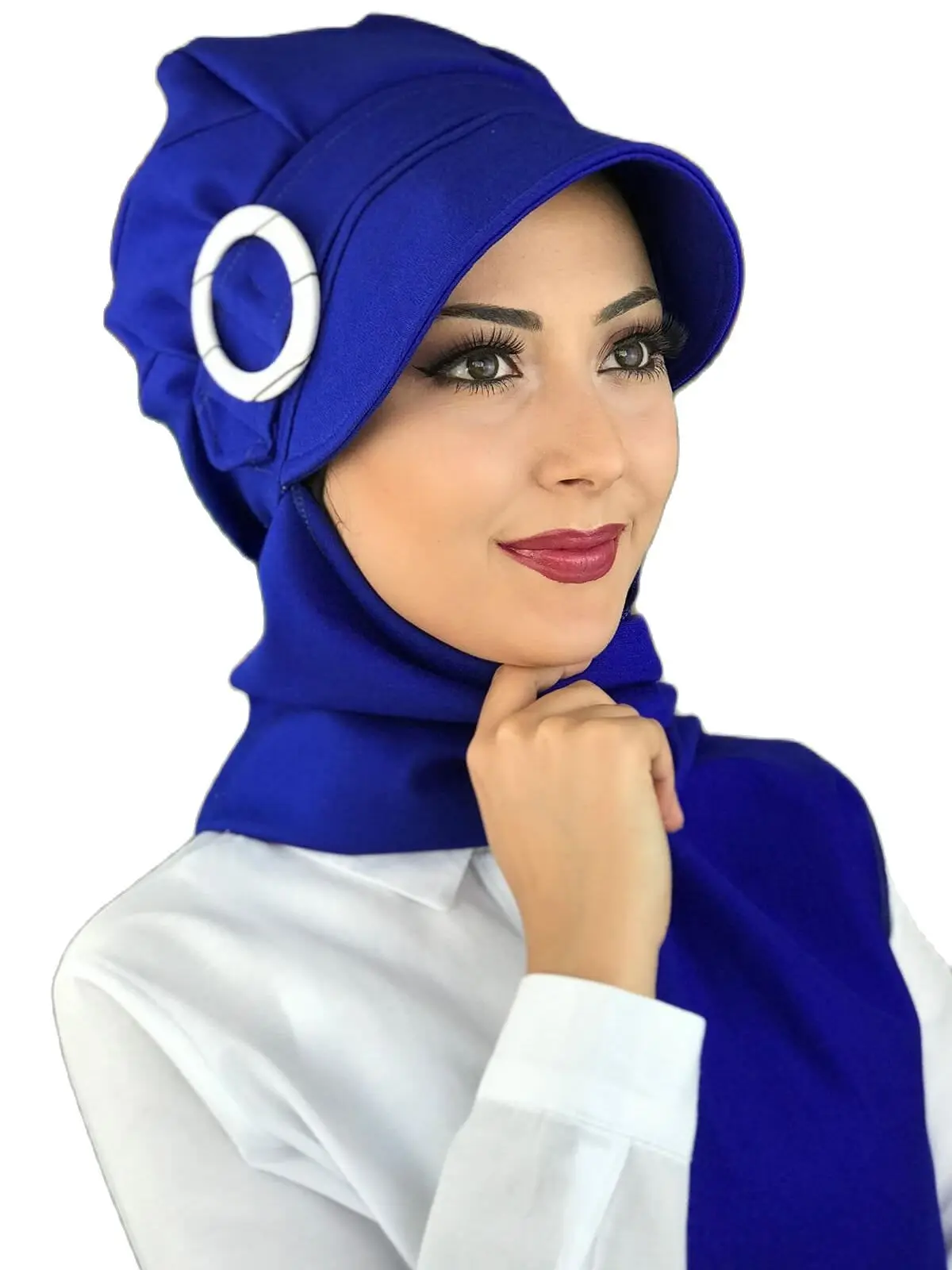 2021 new Fashion Hijab Women Muslim Bathing Cap Islamic Hijab Scarf Kerchief BAHARLIK Saks Mavi Atkılı Hijab Hat