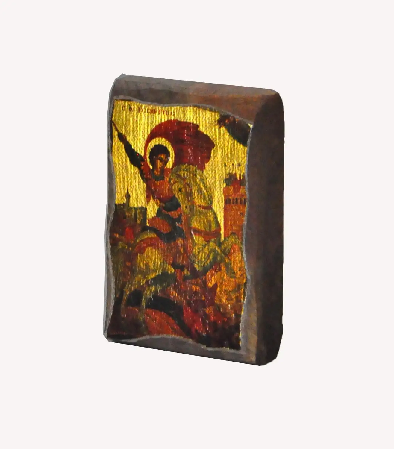 ST GEORGE Orthodox Replica Byzantium Icons Churches Home Decoration Accessories Noel Christmas Yule Wooden Gold Leafs Undefined