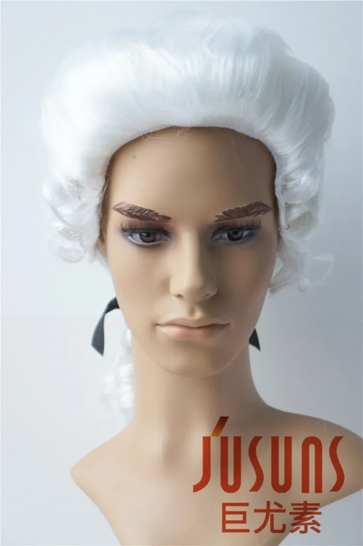 Fancy White Long Curly Cosplay Wigs Baroque Man/Woman Wigs High Quality Synthetic Fiber Wigs 2014 Popular Products Online 003