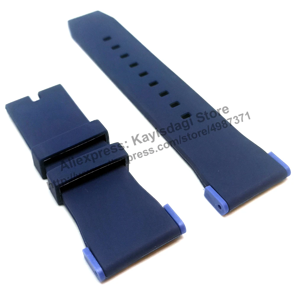 28mm Navy Blue Rubber Watch Band / Strap Compatible for Puma Ultrasize PU103981006 , PU103461021 , PU103911009 , PU103461005