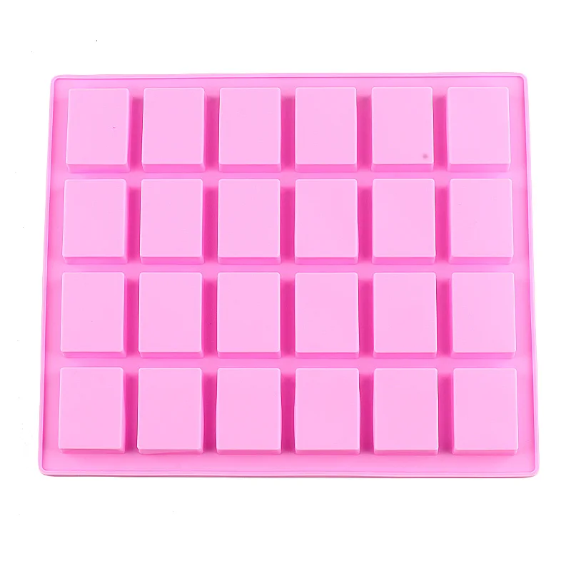 24 Cavity Rectangle Soap Silicone Molds Ice Cube Tray Gummy Jelly Caramel Candy Chocolate Truffles Mold Cake Decorating Tools