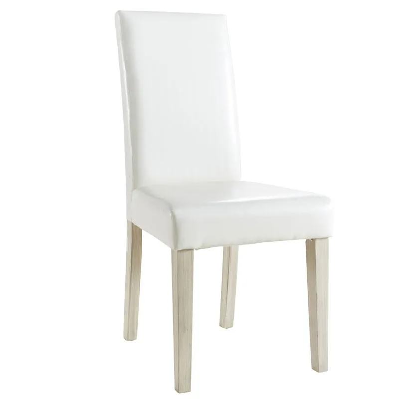 2 Pack Chair White Color polyurethane and wood design modern elegant living room chairs