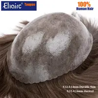 Prótesis de cabello masculino, peluquín de piel de inyección de 0,12-0,14mm, pelucas para hombres, peluca, prótesis capilar para hombres, 100% cabello humano, pelucas para hombres